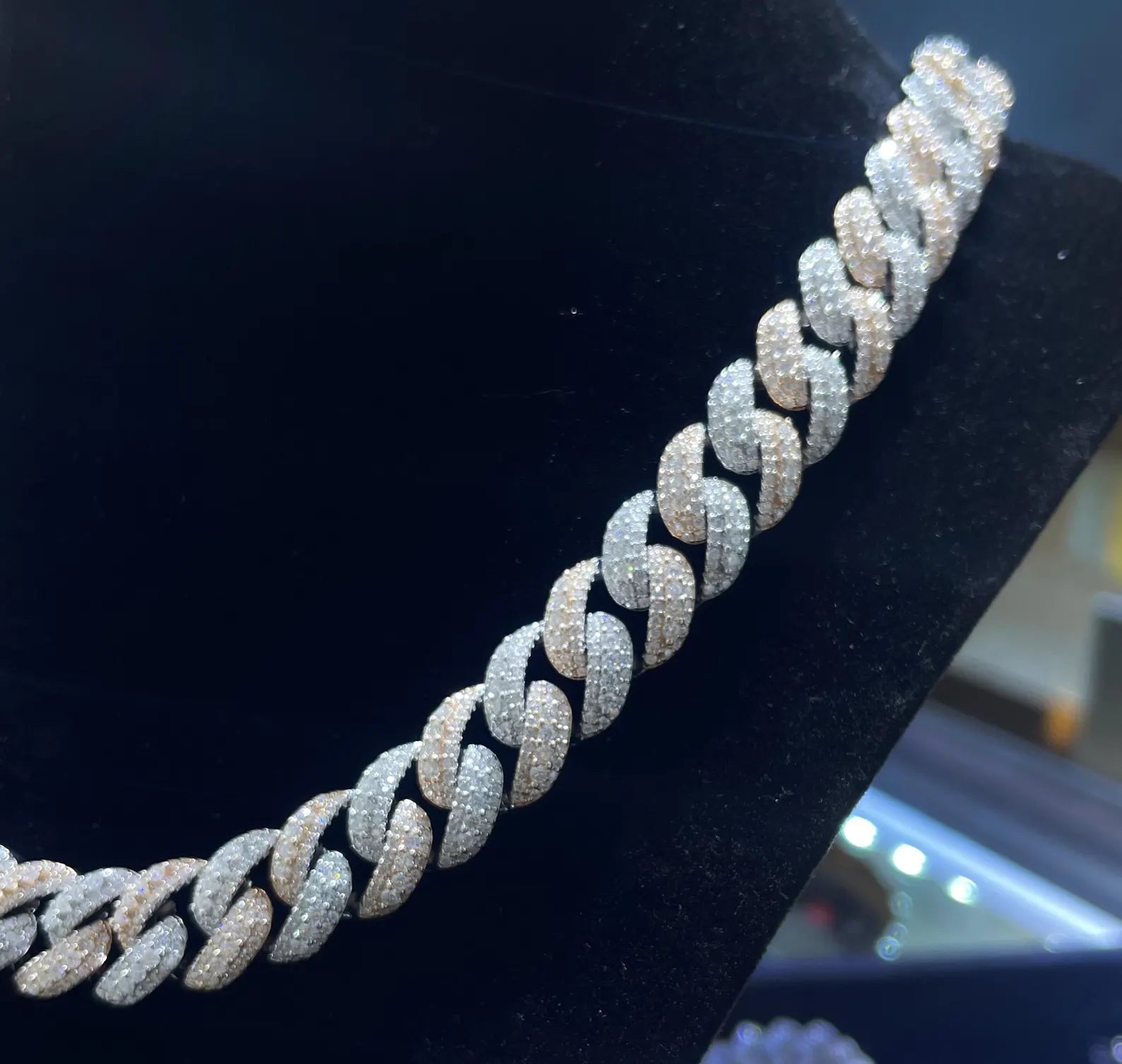 Custom Iced Out Cross Moissanite Chain [27.50CTW] in 925 Sterling Silver