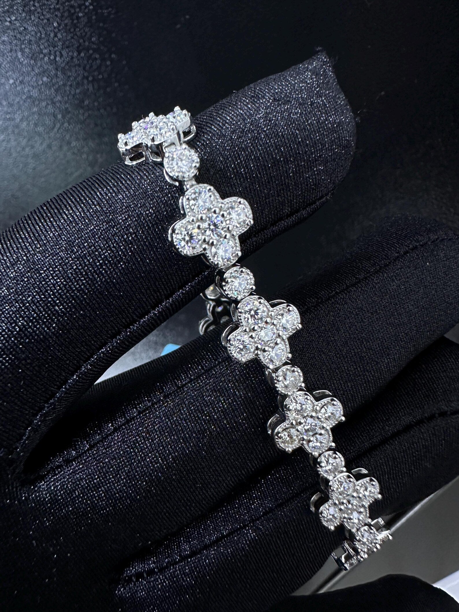 Round Clover Bracelet [7.46CTW] Moissanites in 925 Sterling Silver
