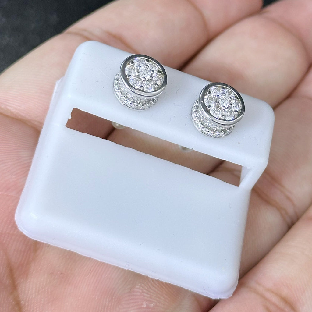 1.59 CTW Moissanite Bezel Set Stud Earrings 925 Sterling Silver
