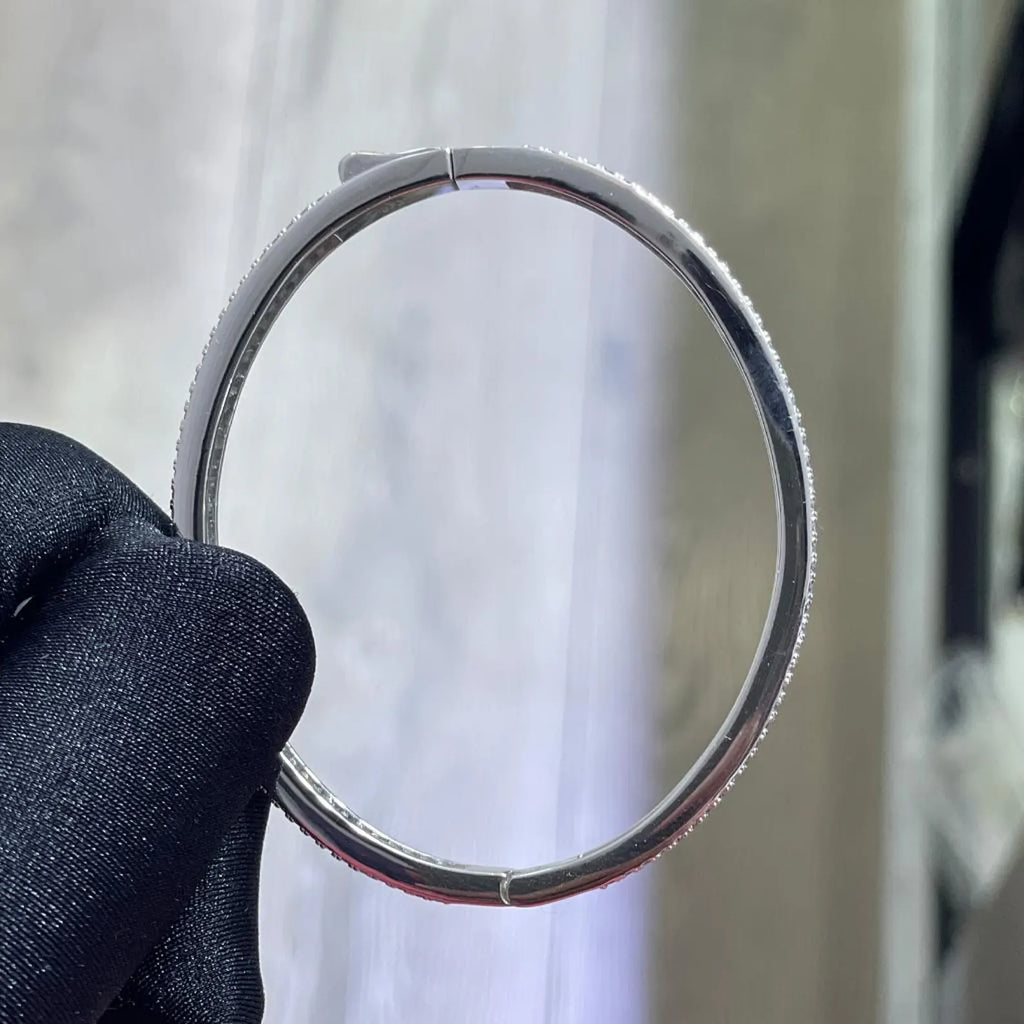 Classic Bangle [5.96CTW Moissanites] Baguette & Round 925 Sterling Silver
