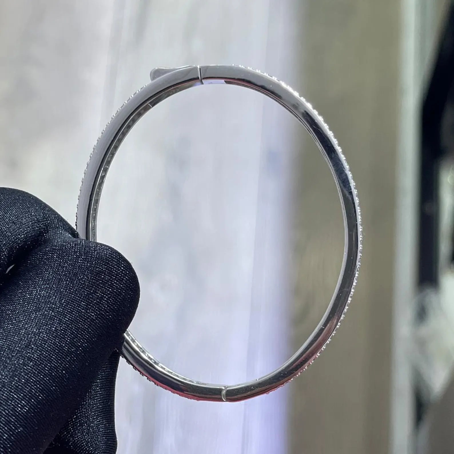 Classic Bangle [5.96CTW Moissanites] Baguette & Round 925 Sterling Silver