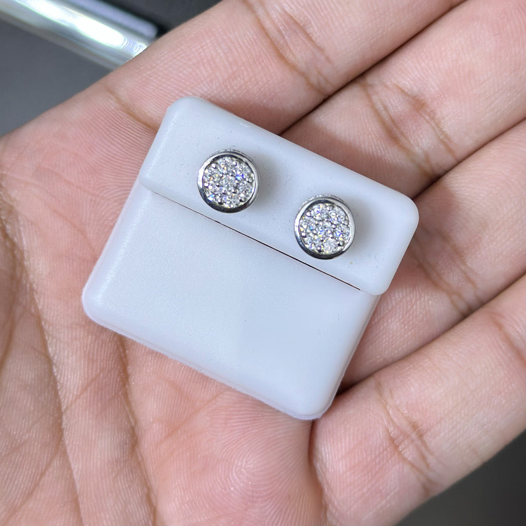 1.59 CTW Moissanite Bezel Set Stud Earrings 925 Sterling Silver