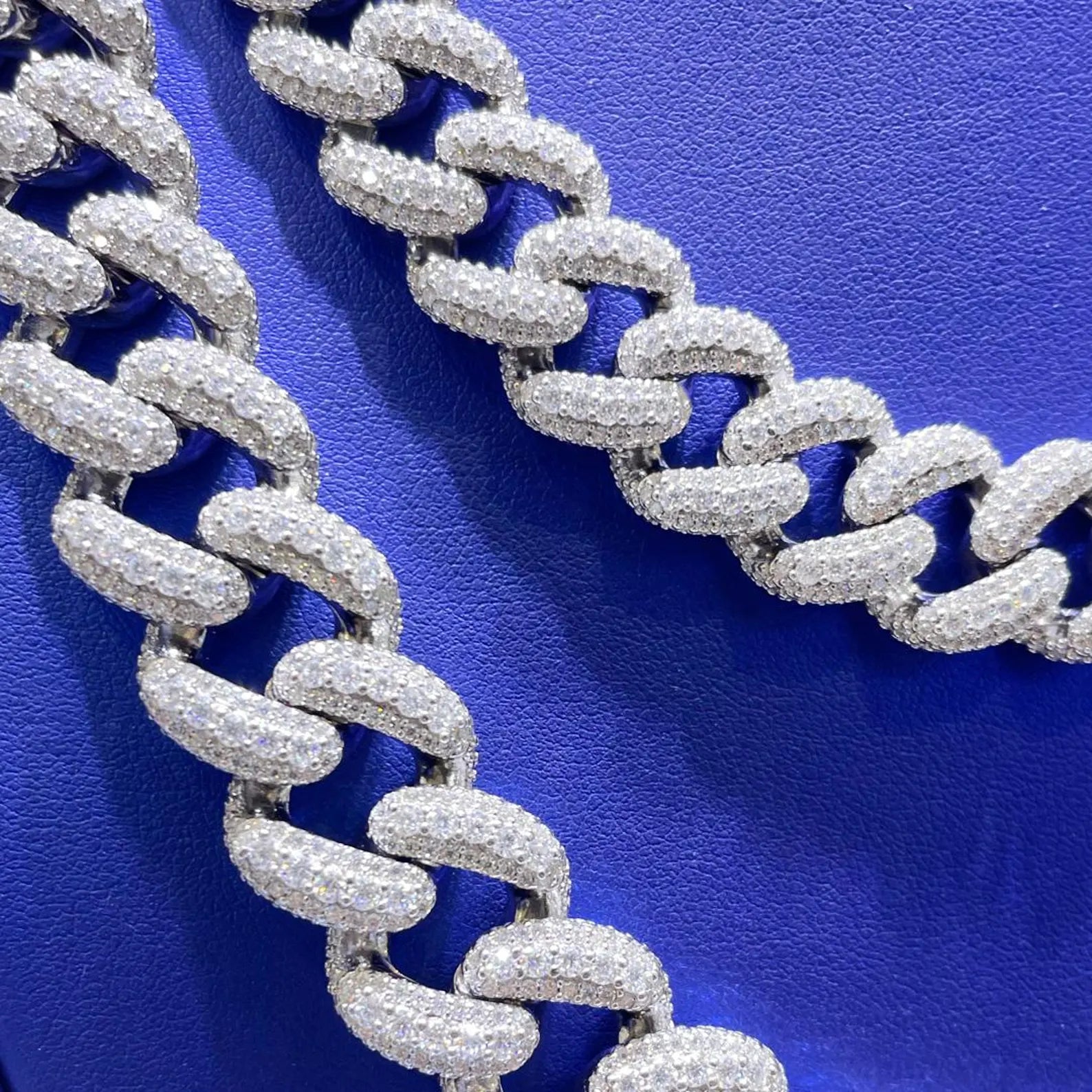 Moissanite Cuban Link Chains [41.91CTW - 47.29CTW] in 925 Sterling Silver