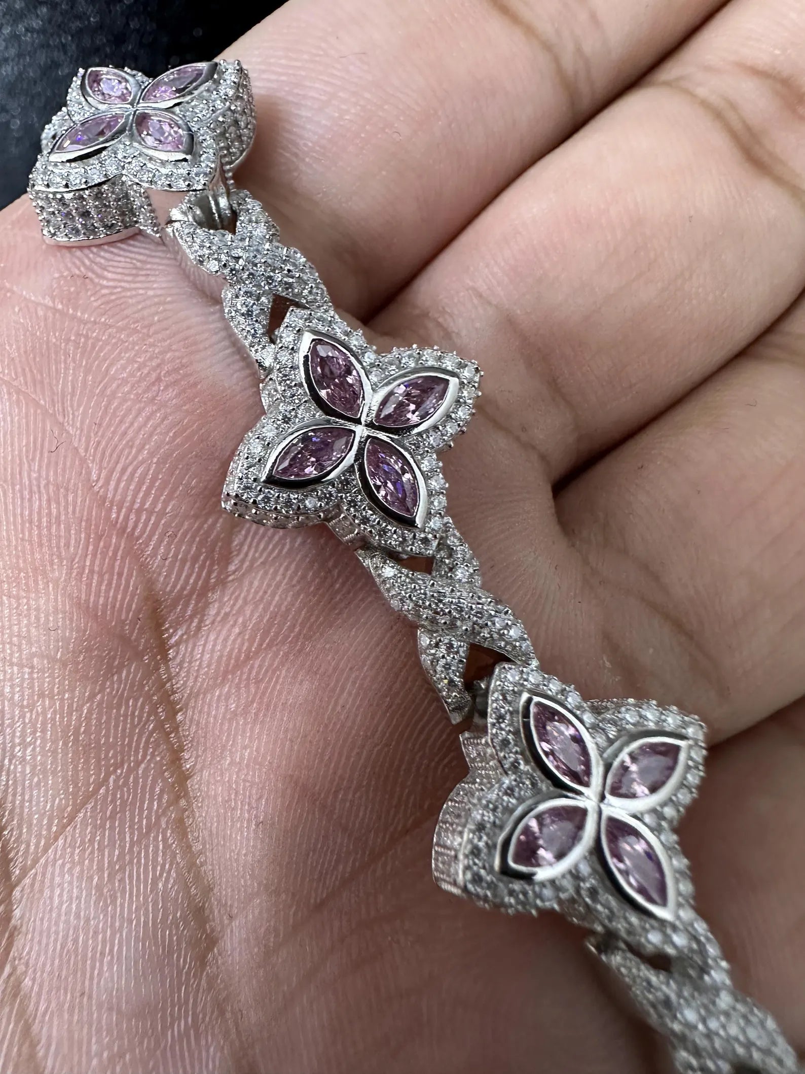 Clover VVS Iced out Bracelet [9.04 CTW] Moissanites in 925 Sterling Silver