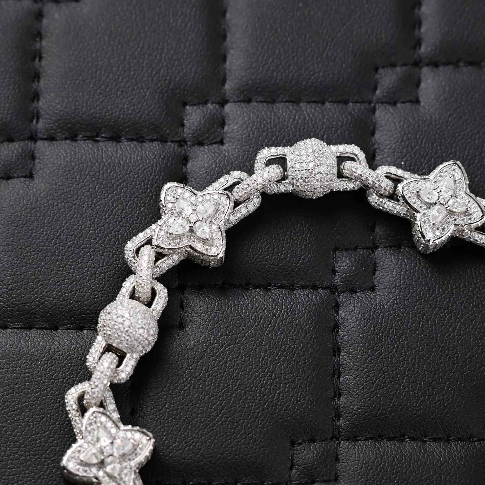 Clover Iced Out Bracelet [13.95CTW] Moissanites in 925 Sterling Silver