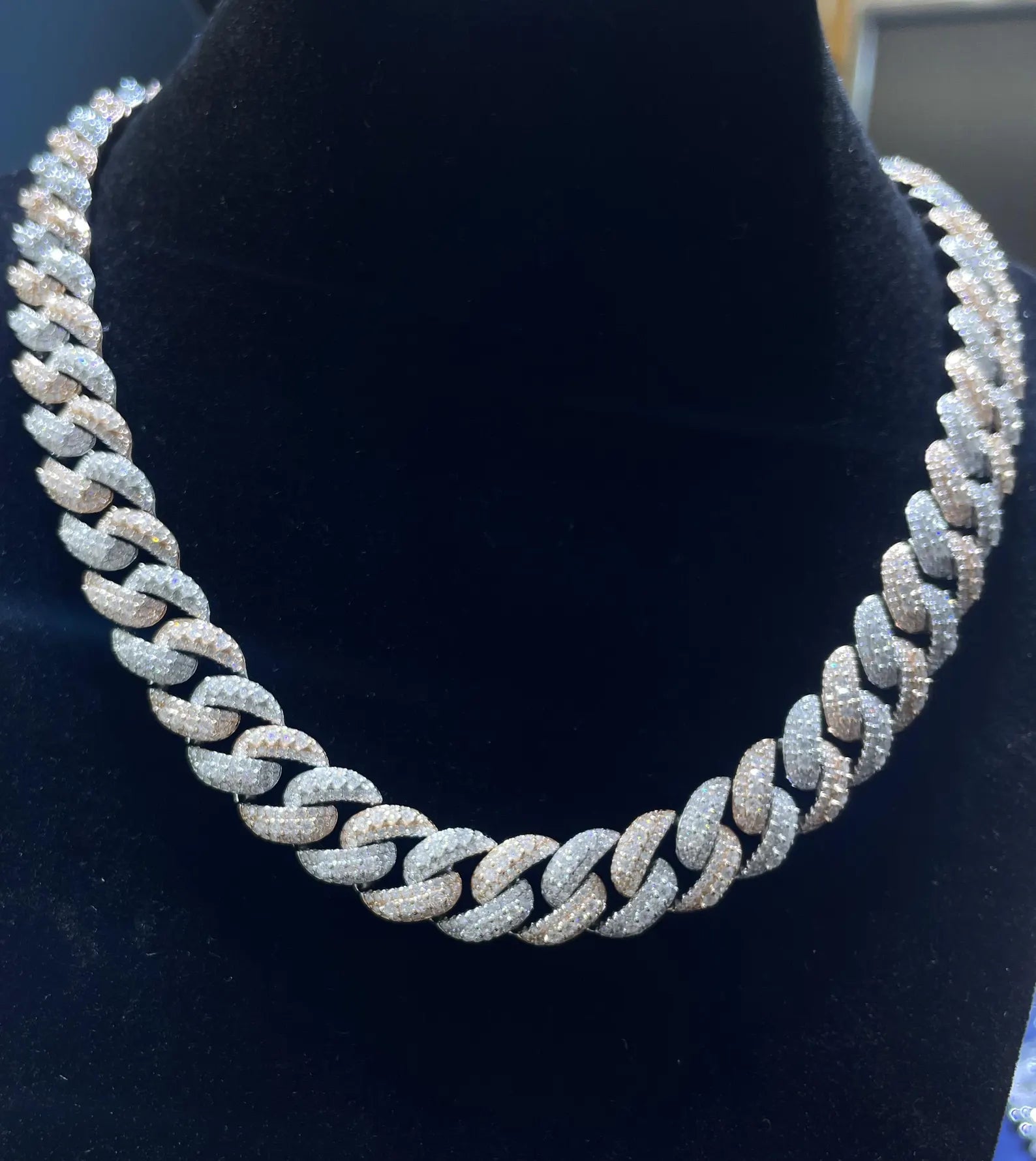 Custom Iced Out Cross Moissanite Chain [27.50CTW] in 925 Sterling Silver