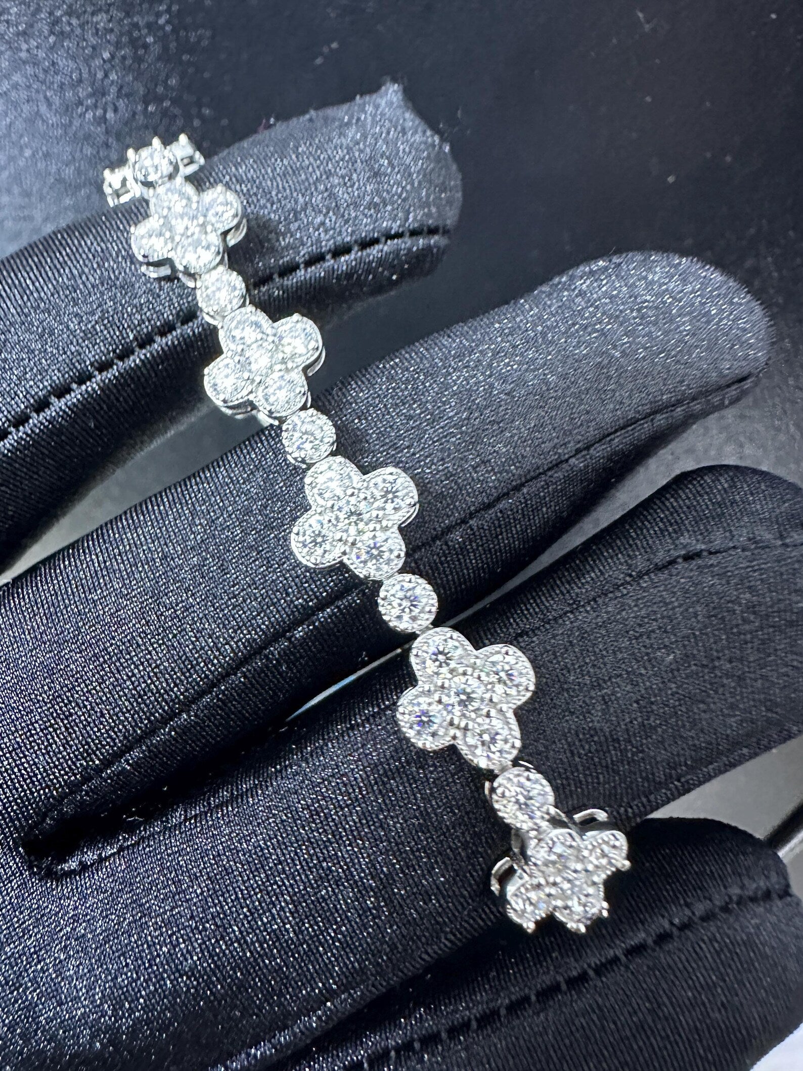 Round Clover Bracelet [7.46CTW] Moissanites in 925 Sterling Silver