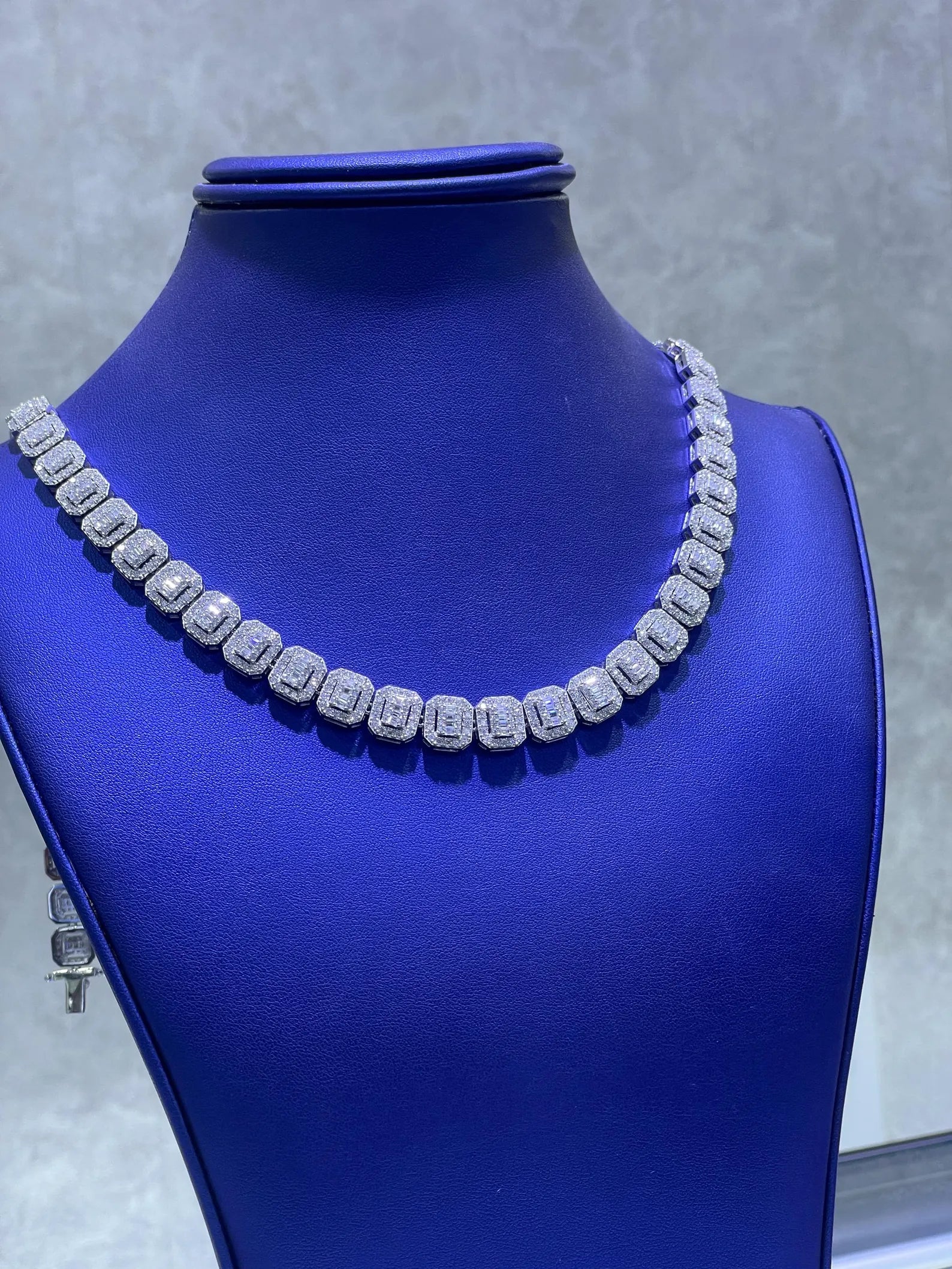 Baguette Link Moissanite Chain [35.25CTW] in 925 Sterling Silver