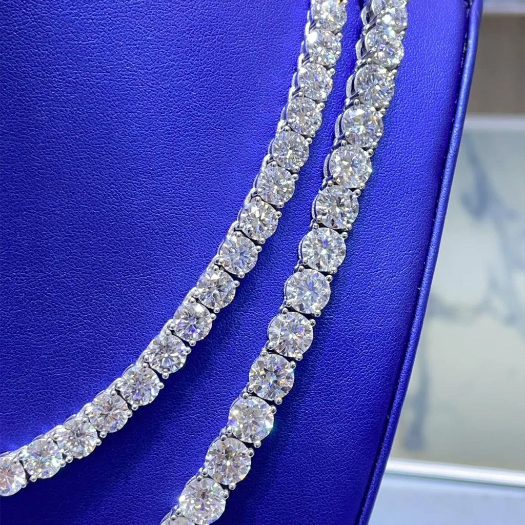 Moissanite Cuban Link Chains [93.60CTW - 138CTW] in 925 Sterling Silver