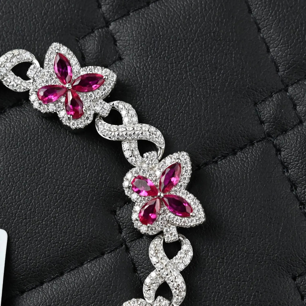 Butterfly Infinity Link Bracelet [4.10CTW] Moissanites in 925 Sterling Silver