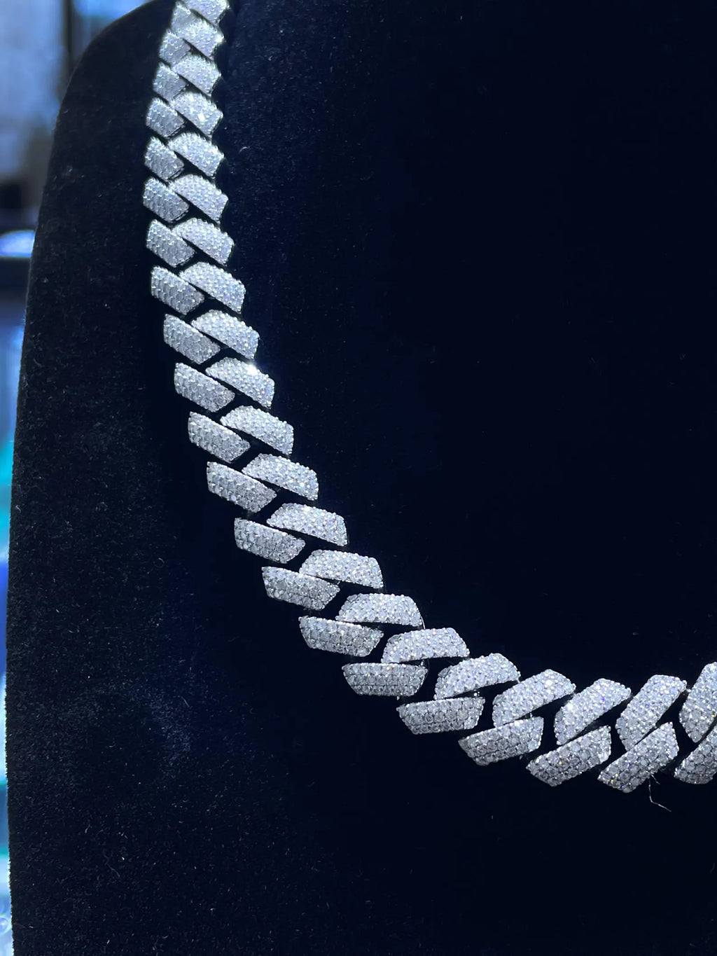 Iced Out Cuban Link Moissanite Chain [22.37CTW] in 925 Sterling Silver