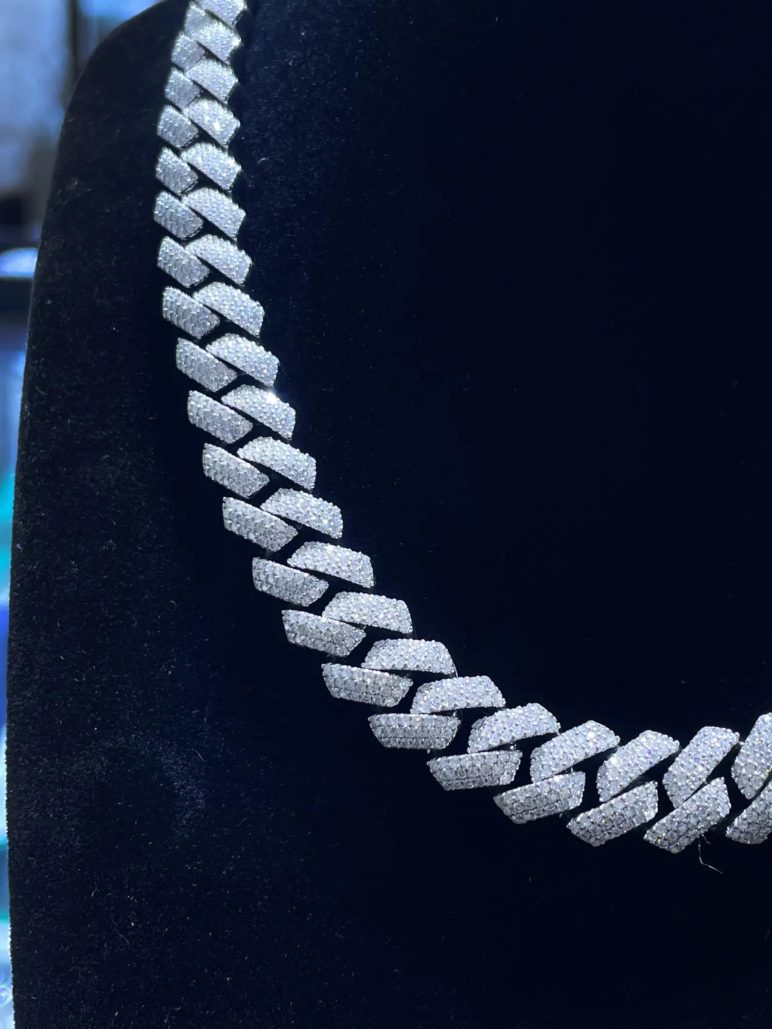 Iced Out Cuban Link Moissanite Chain [22.37CTW] in 925 Sterling Silver