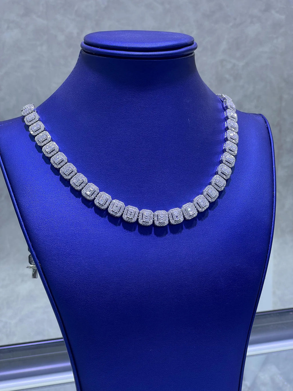 Baguette Link Moissanite Chain [35.25CTW] in 925 Sterling Silver