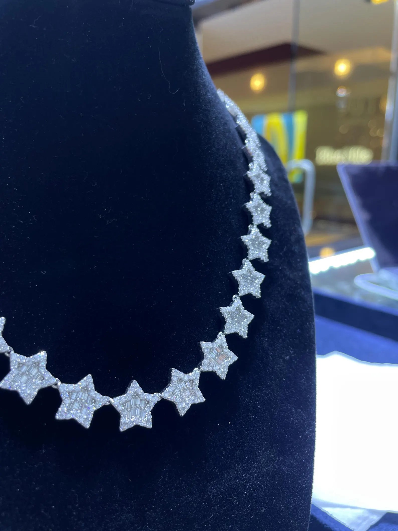 Star Iced Out Moissanite Necklace [17.77CTW] in 925 Sterling Silver