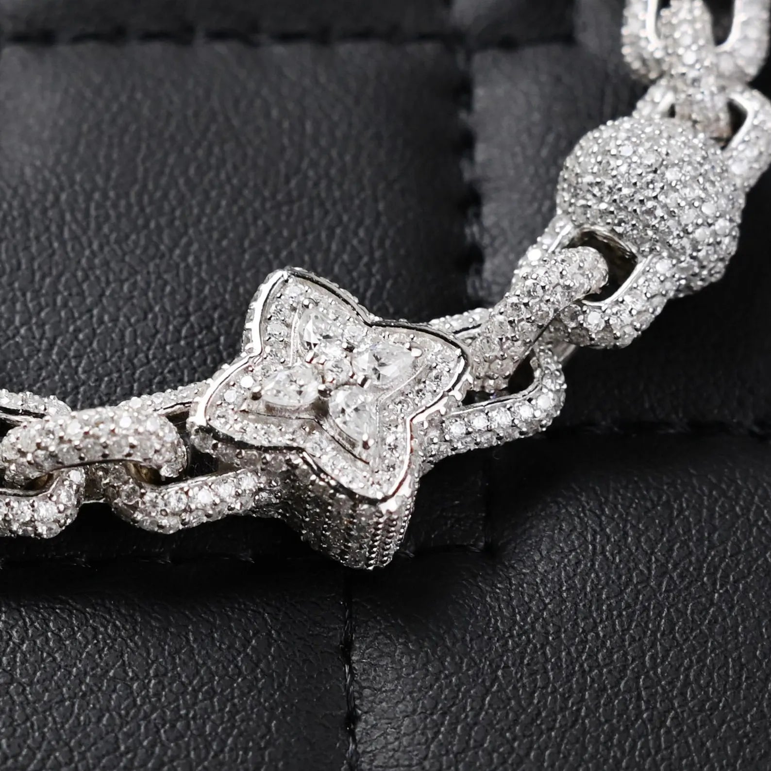 Clover Iced Out Bracelet [13.95CTW] Moissanites in 925 Sterling Silver