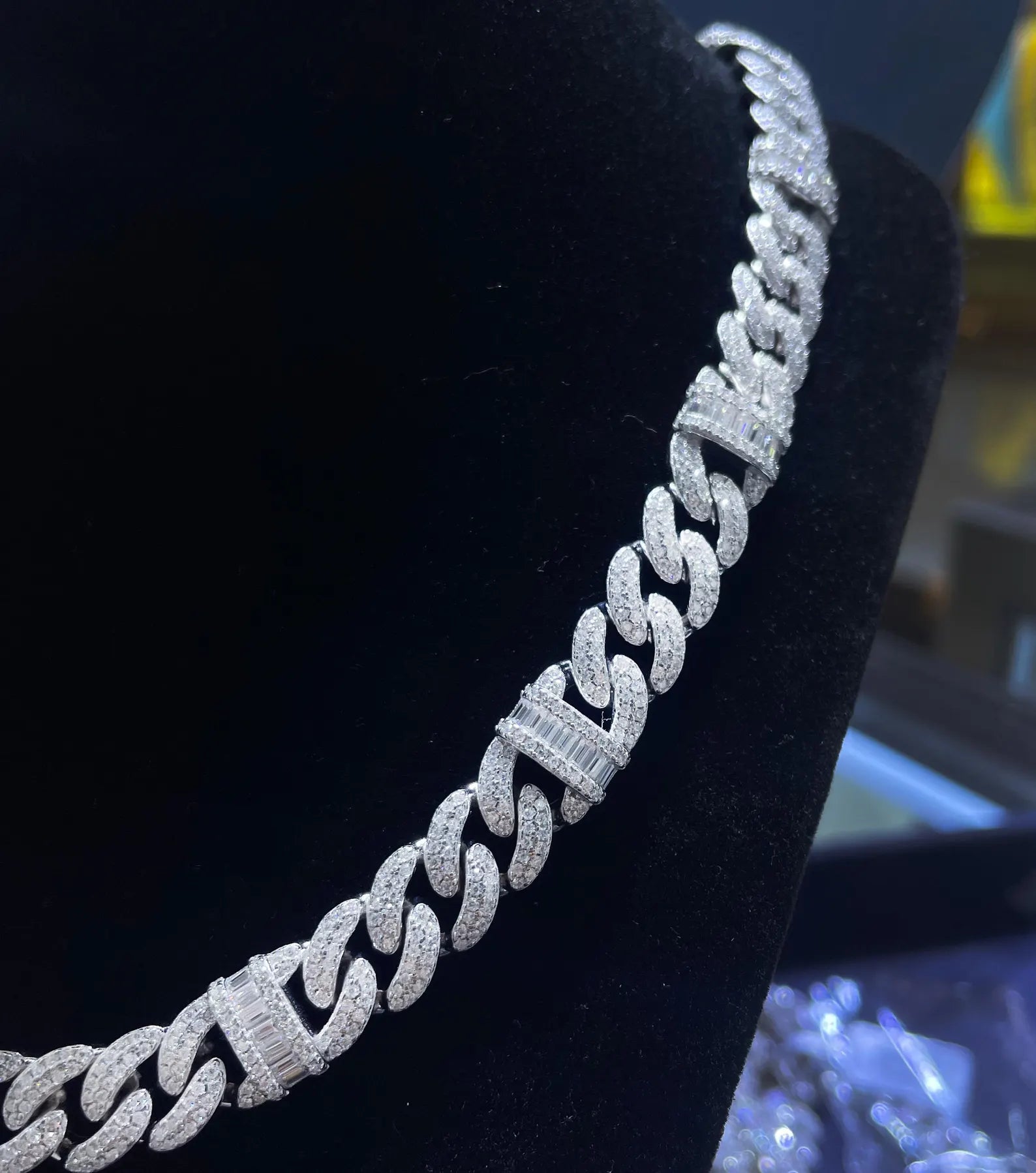 Iced Out Cuban Link Moissanite Chain [16.80CTW] in 925 Sterling Silver