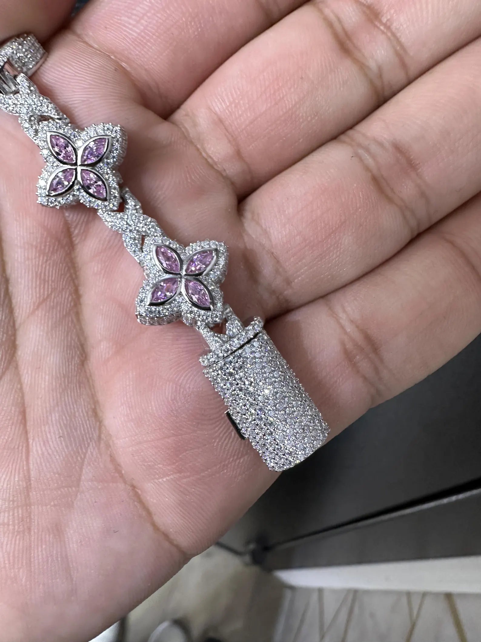 Clover VVS Iced out Bracelet [9.04 CTW] Moissanites in 925 Sterling Silver