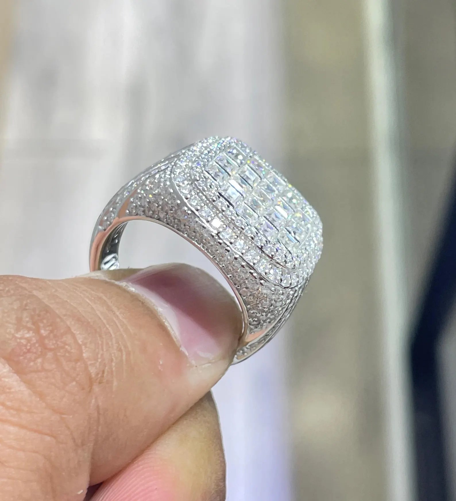 Men Moissanite Ring Classic [6.40 CTW] in 925 Sterling Silver