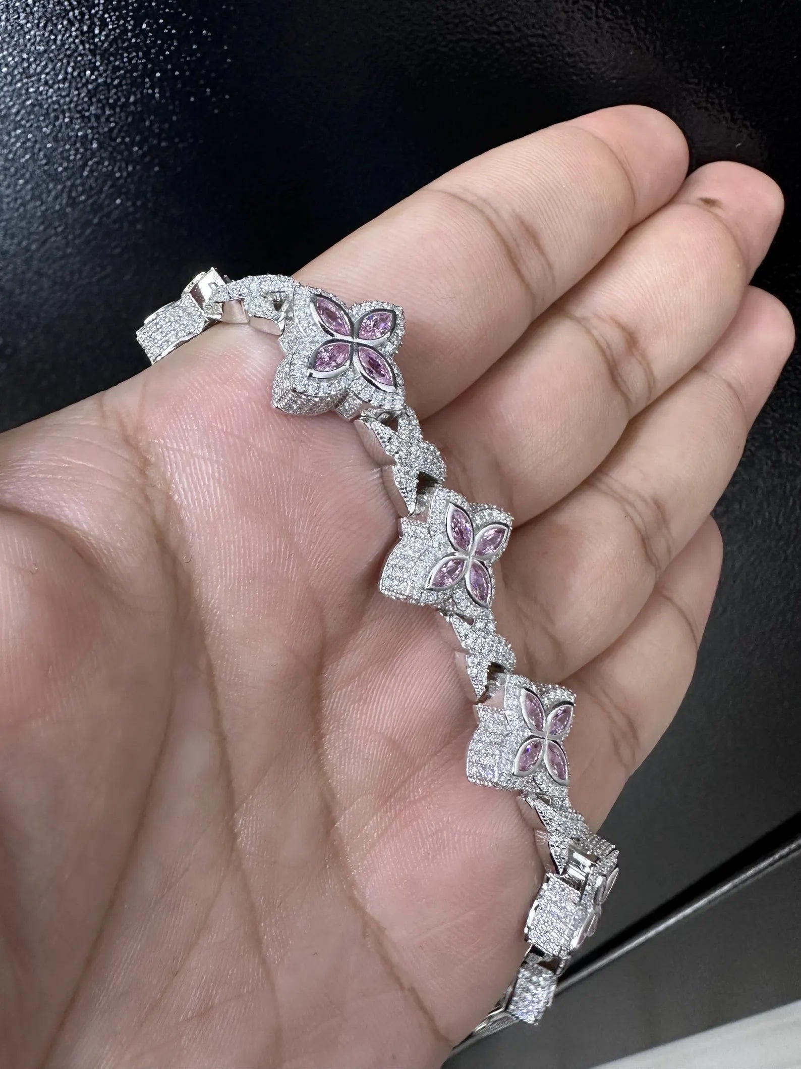 Clover VVS Iced out Bracelet [9.04 CTW] Moissanites in 925 Sterling Silver