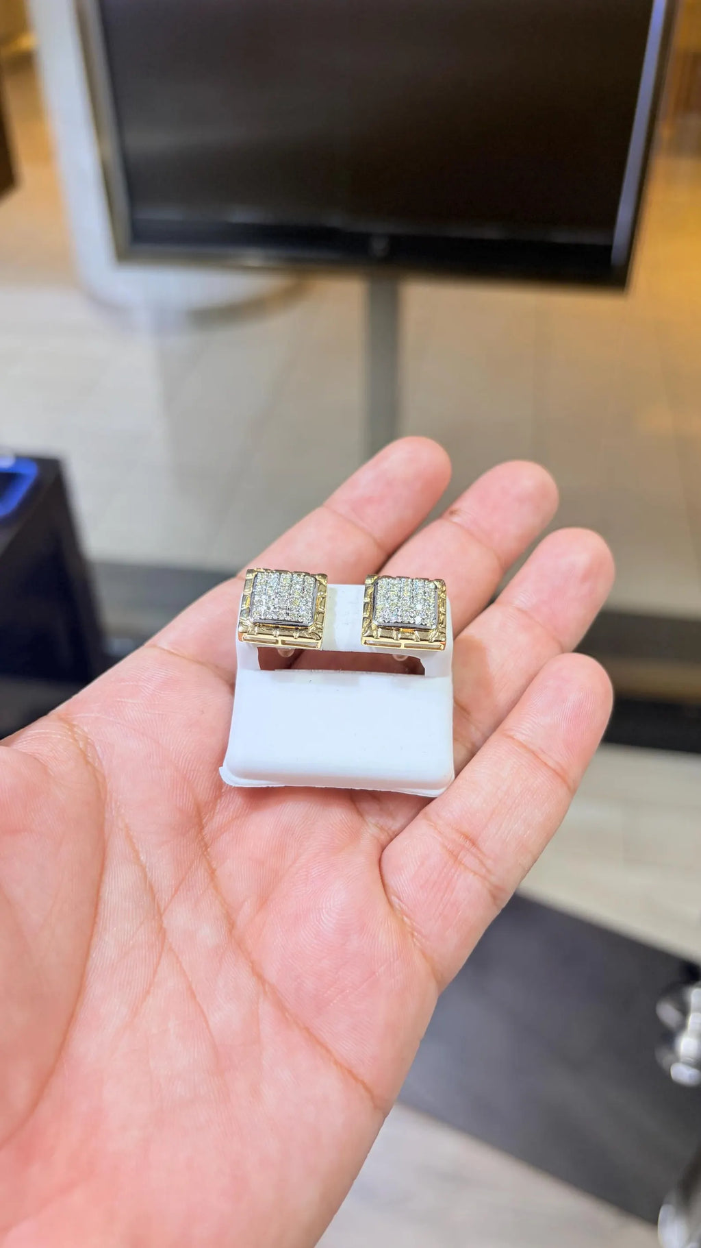 10K Gold Diamond 1.00 CTW Two Tone Earring