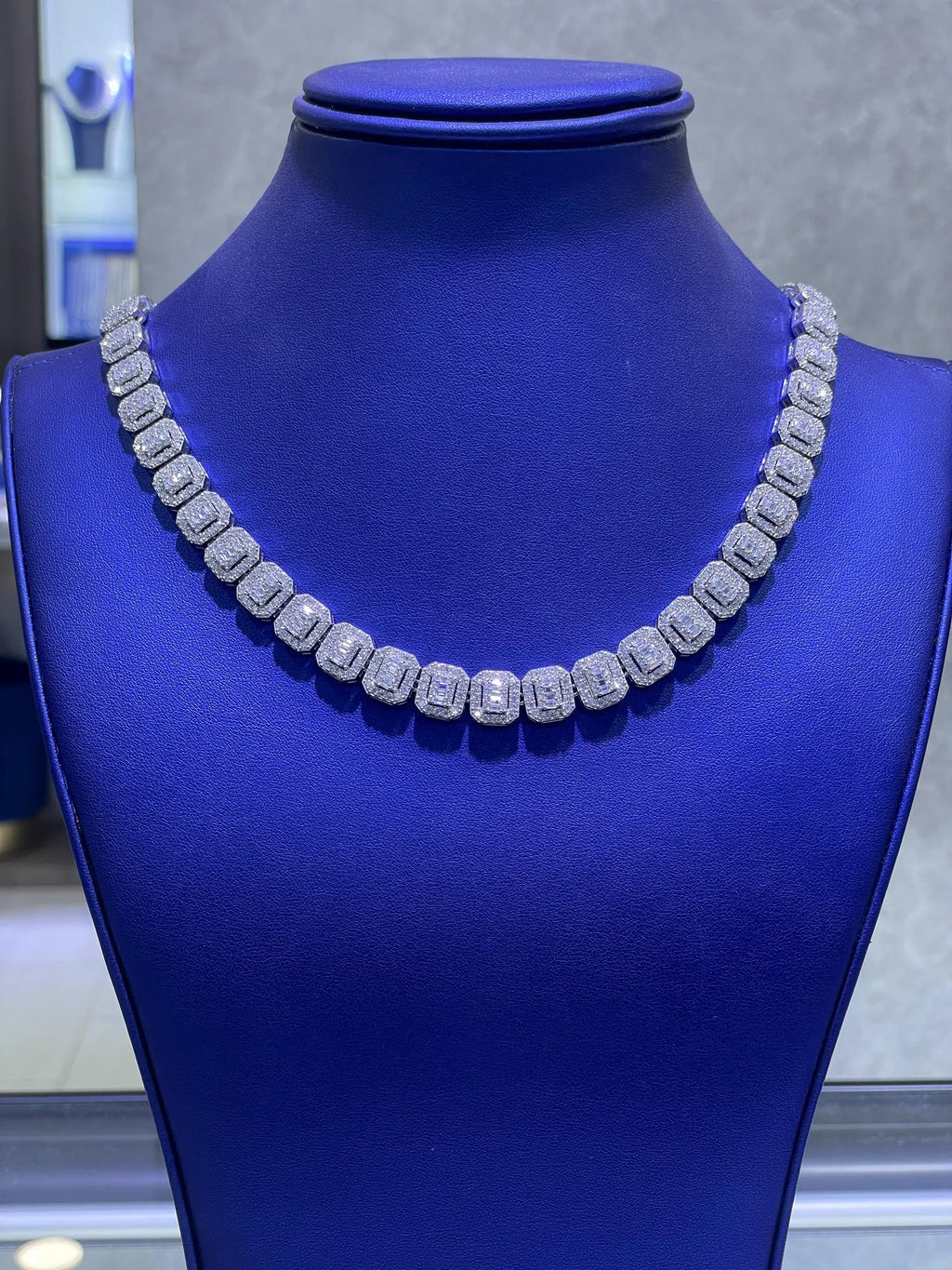 Baguette Link Moissanite Chain [35.25CTW] in 925 Sterling Silver