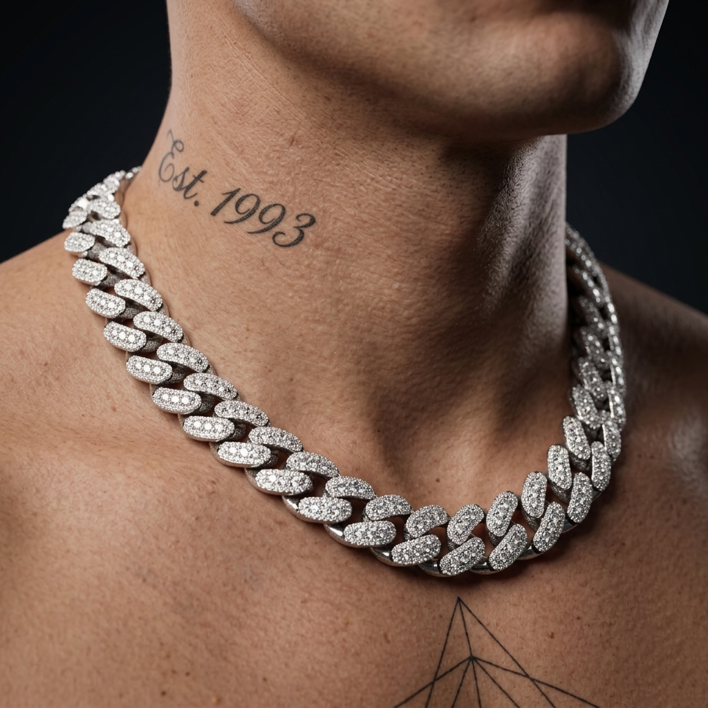 Big Iced Out Moissanite Chain [51.53CTW] in 925 Sterling Silver