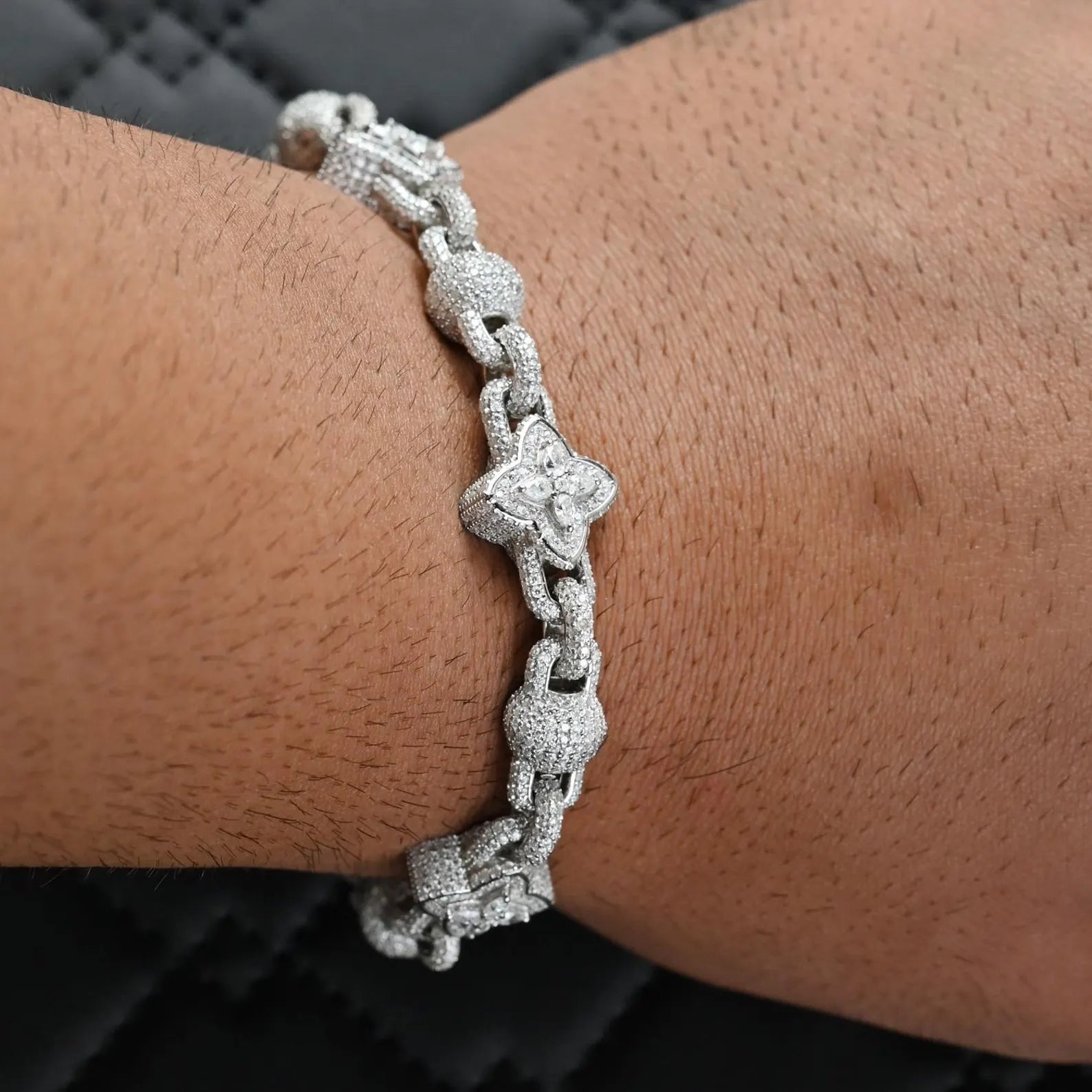 Clover Iced Out Bracelet [13.95CTW] Moissanites in 925 Sterling Silver