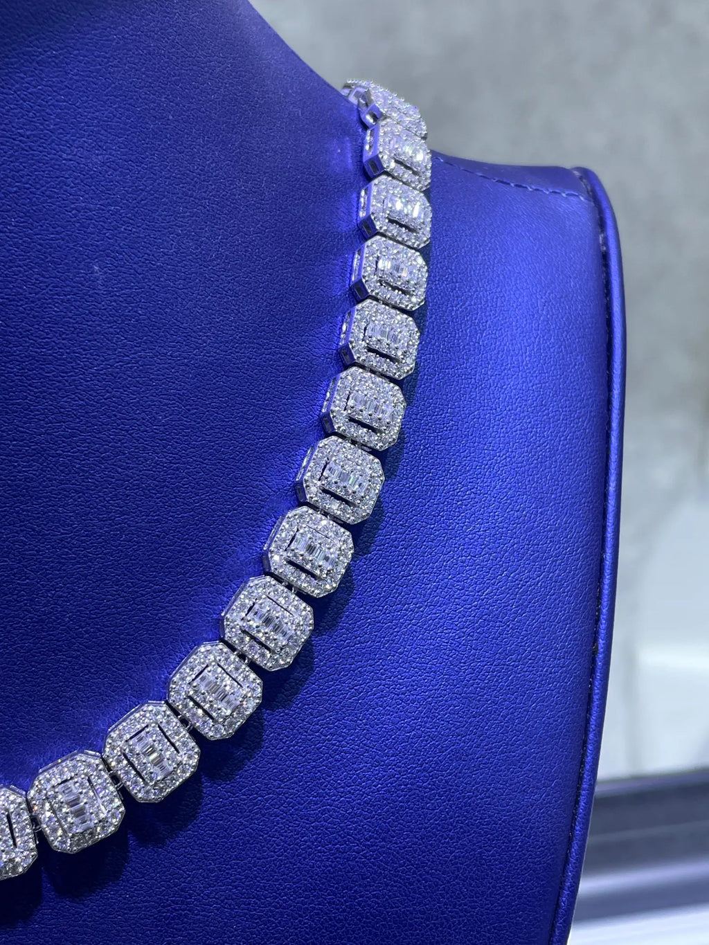 Baguette Link Moissanite Chain [35.25CTW] in 925 Sterling Silver