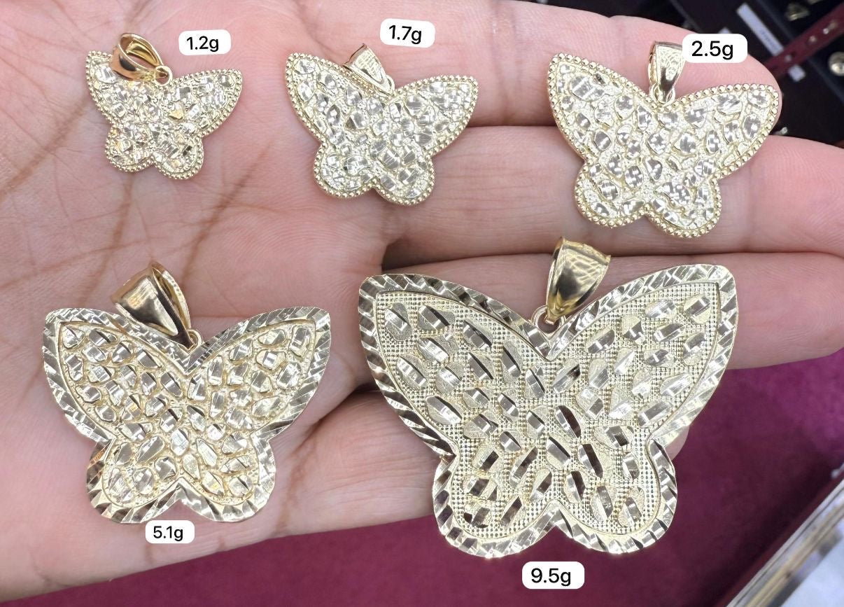 10K Gold Butterfly Nugget Pendant | Appx. 1.2- 9.5 Grams