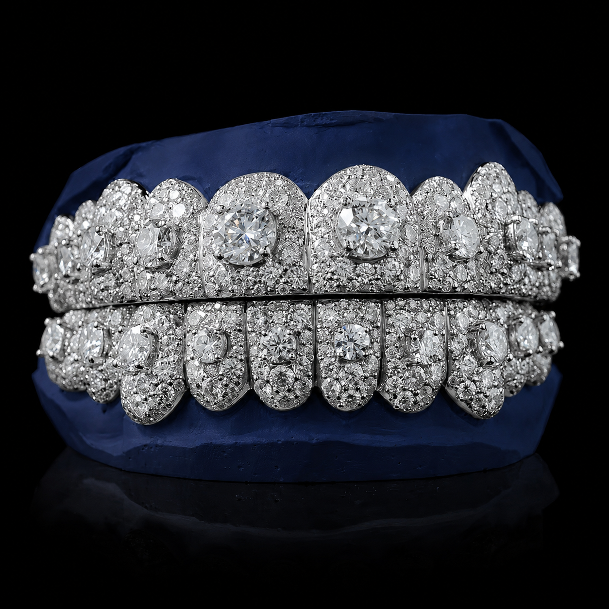 Iced VVS Moissanite Grillz with Large Center Stone