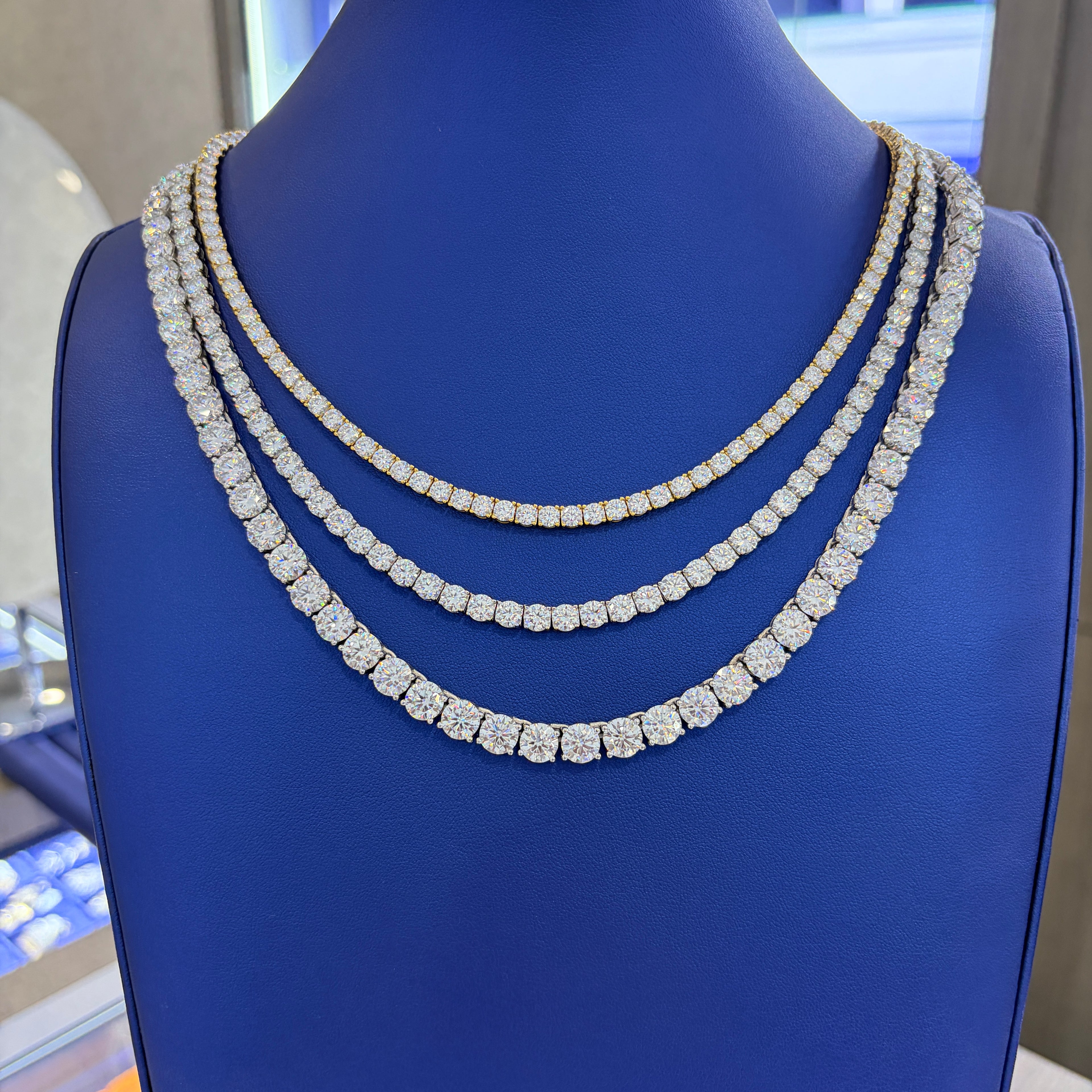 S925 Silver Moissanite Tennis Chain 14K Gold