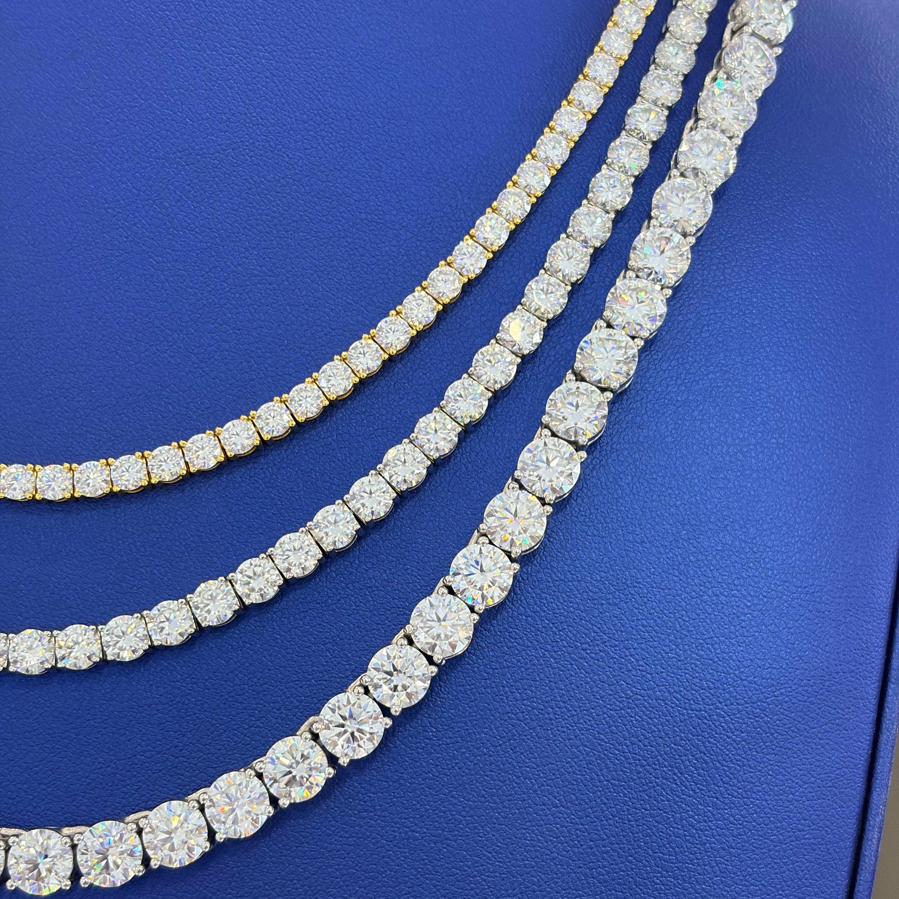 S925 Silver Moissanite Tennis Chain 14K Gold