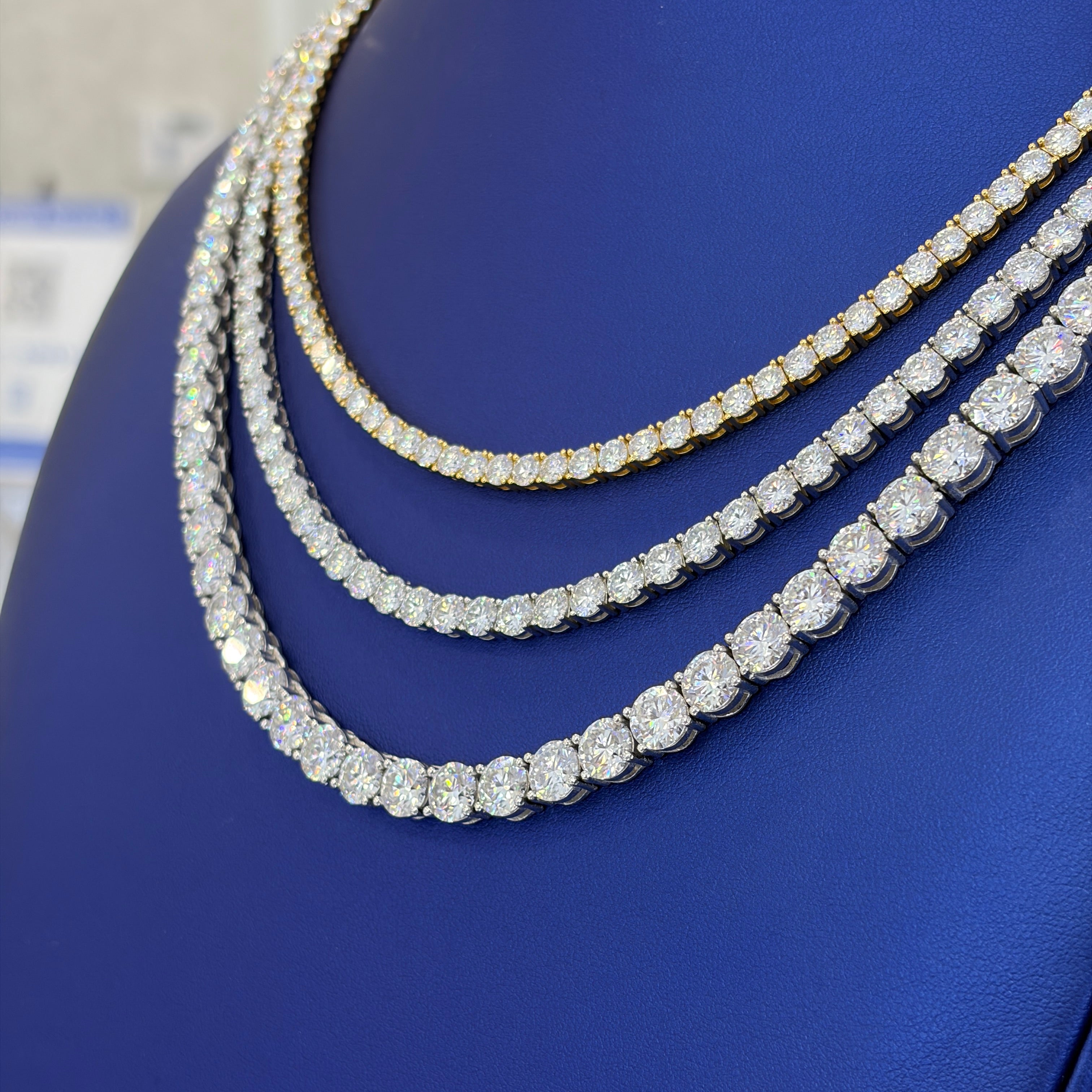 S925 Silver Moissanite Tennis Chain 14K Gold