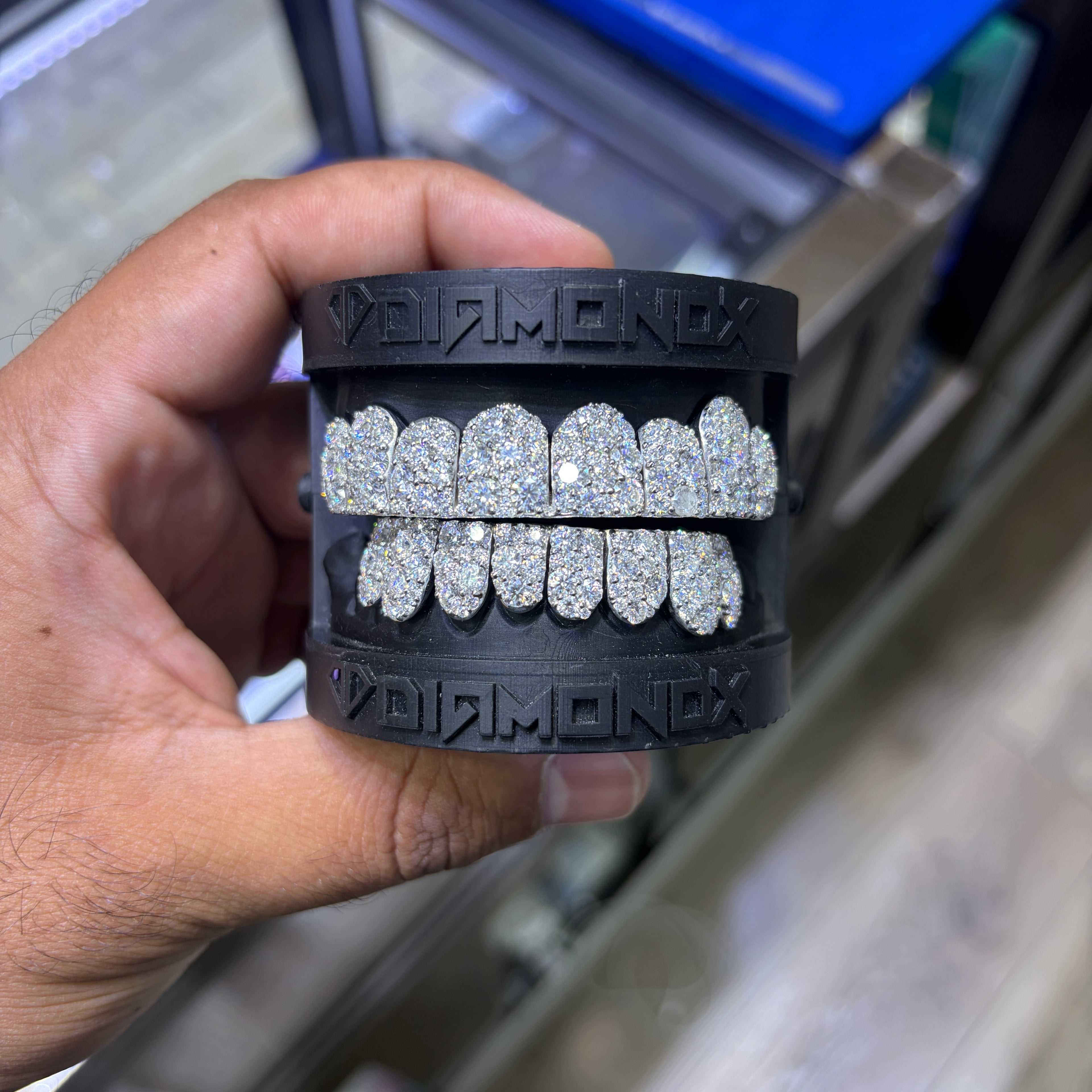 Custom Iced Out Moissanite Jumbo Galaxy Setting Grillz