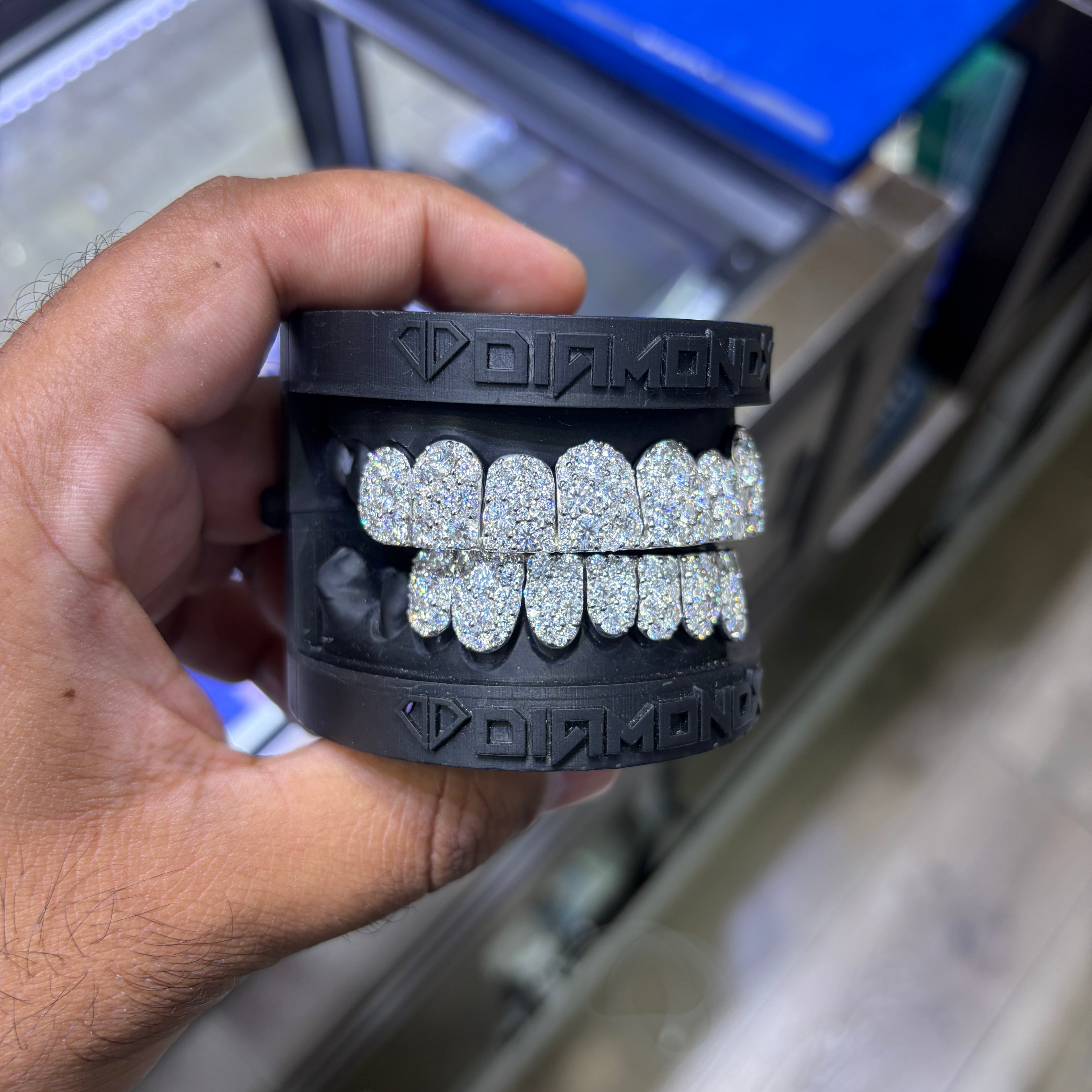 Custom Iced Out Moissanite Jumbo Galaxy Setting Grillz