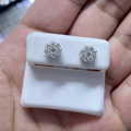 0.75 CTW Moissanite Floral Stud Earrings 925 Sterling Silver