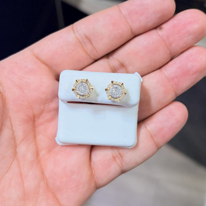 10K Gold Two Tone Diamond 0.33 CTW Earring