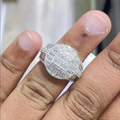 Men Moissanite Ring Round Baguette [3.53 CTW] in 925 Sterling Silver