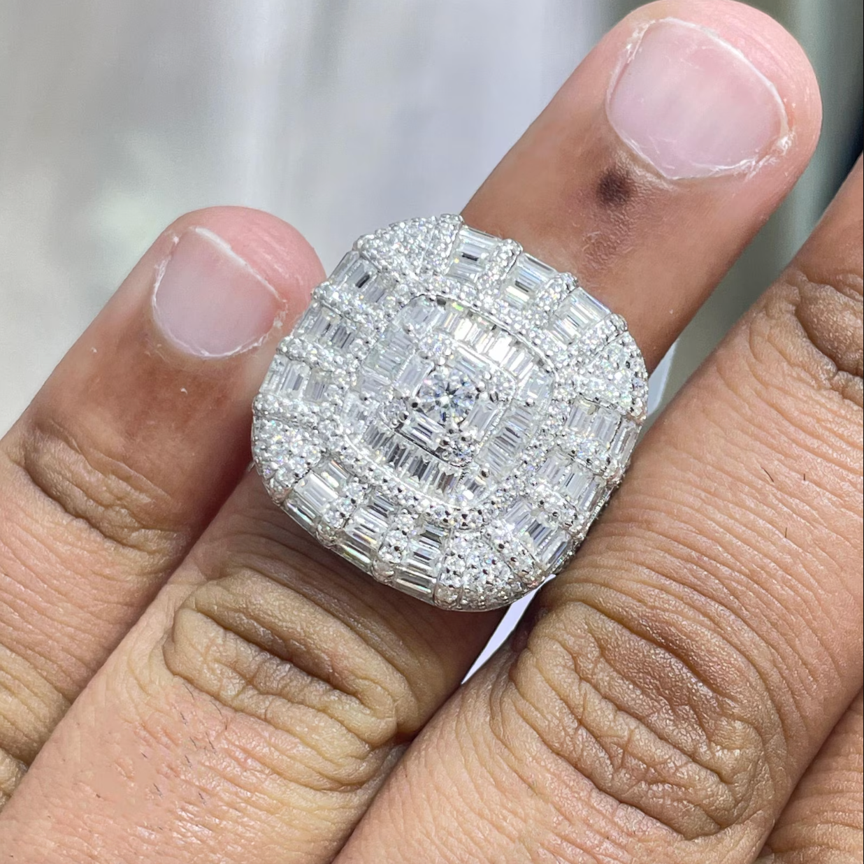 Men Moissanite Ring Classic [6.52 CTW] in 925 Sterling Silver