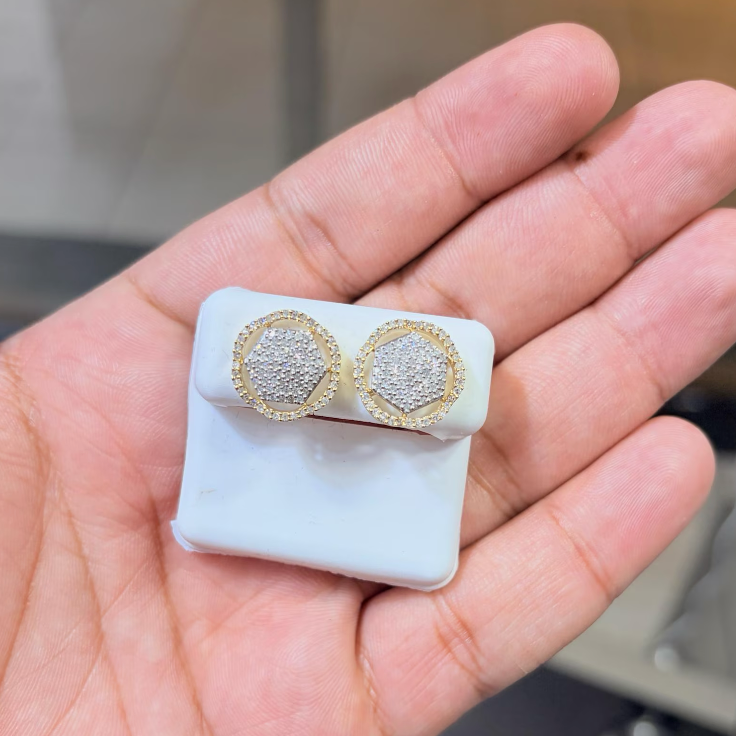 10K Gold Two Tone Diamond 0.75 CTW Earring