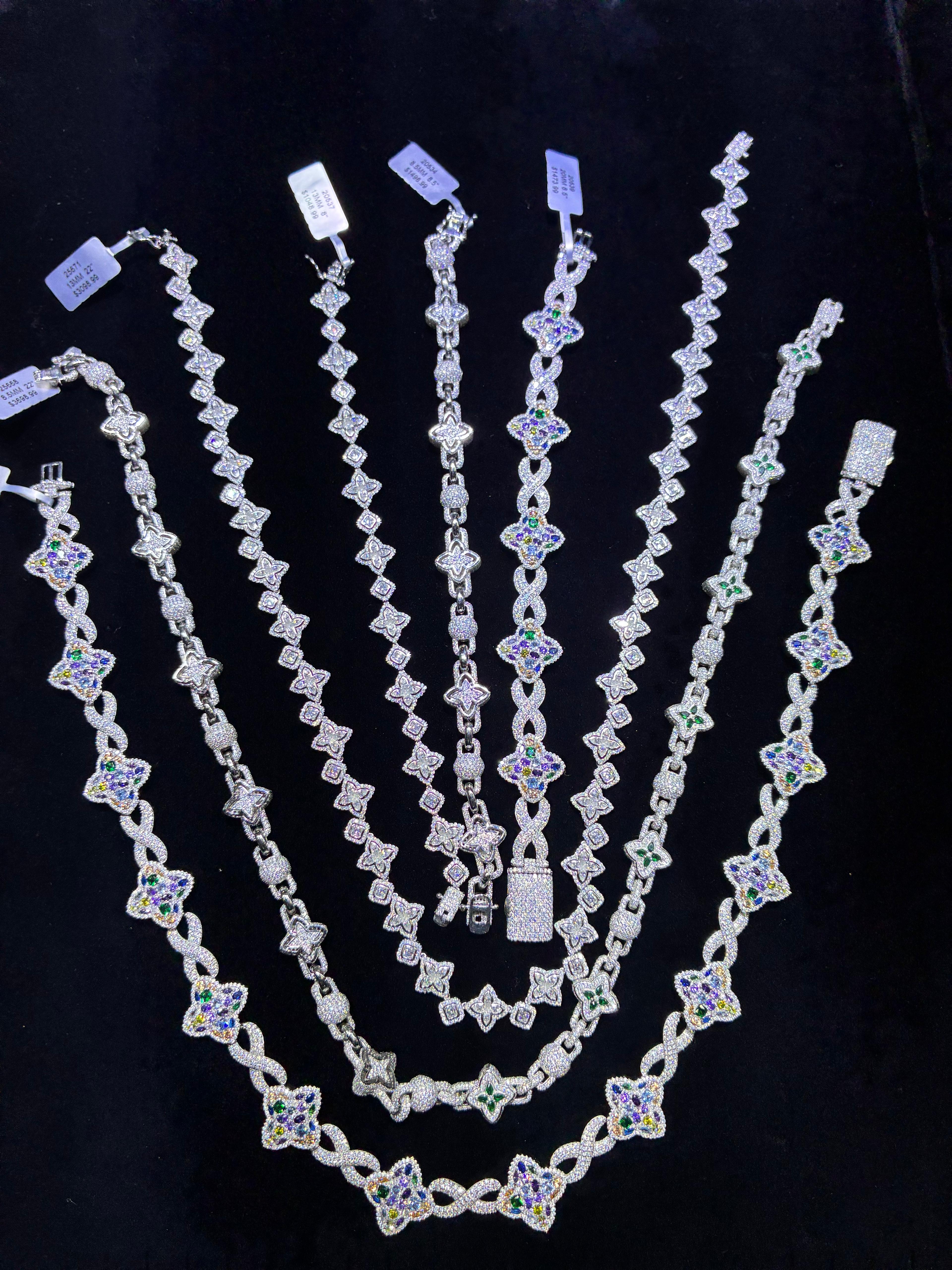 Moissanite Necklace/Bracelet Bundle [VVS Moissanite / 925 Sterling Silver]