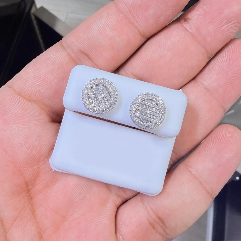 10K White Gold Diamond 0.75 CTW Round Earring