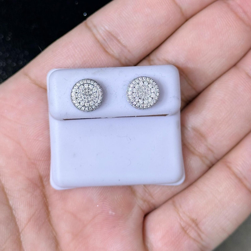 1.00 CTW Moissanite Round Shaped Stud Earrings 925 Sterling Silver