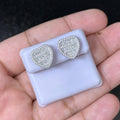 2.00 CTW Moissanite Big Heart Stud Earrings 925 Sterling Silver