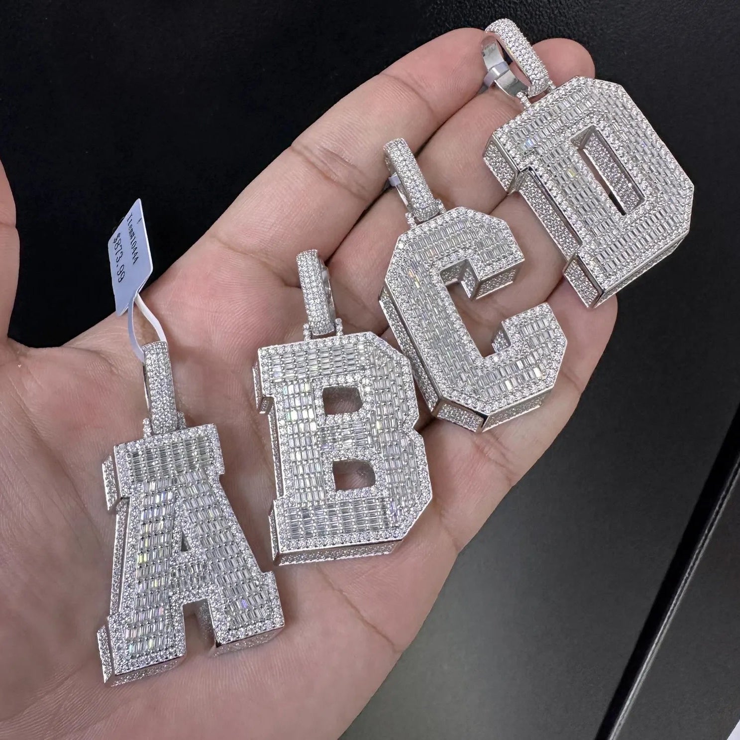 3D Letter Pendant VVS1 Moissanite [8.00 CTW] 925 Sterling Silver