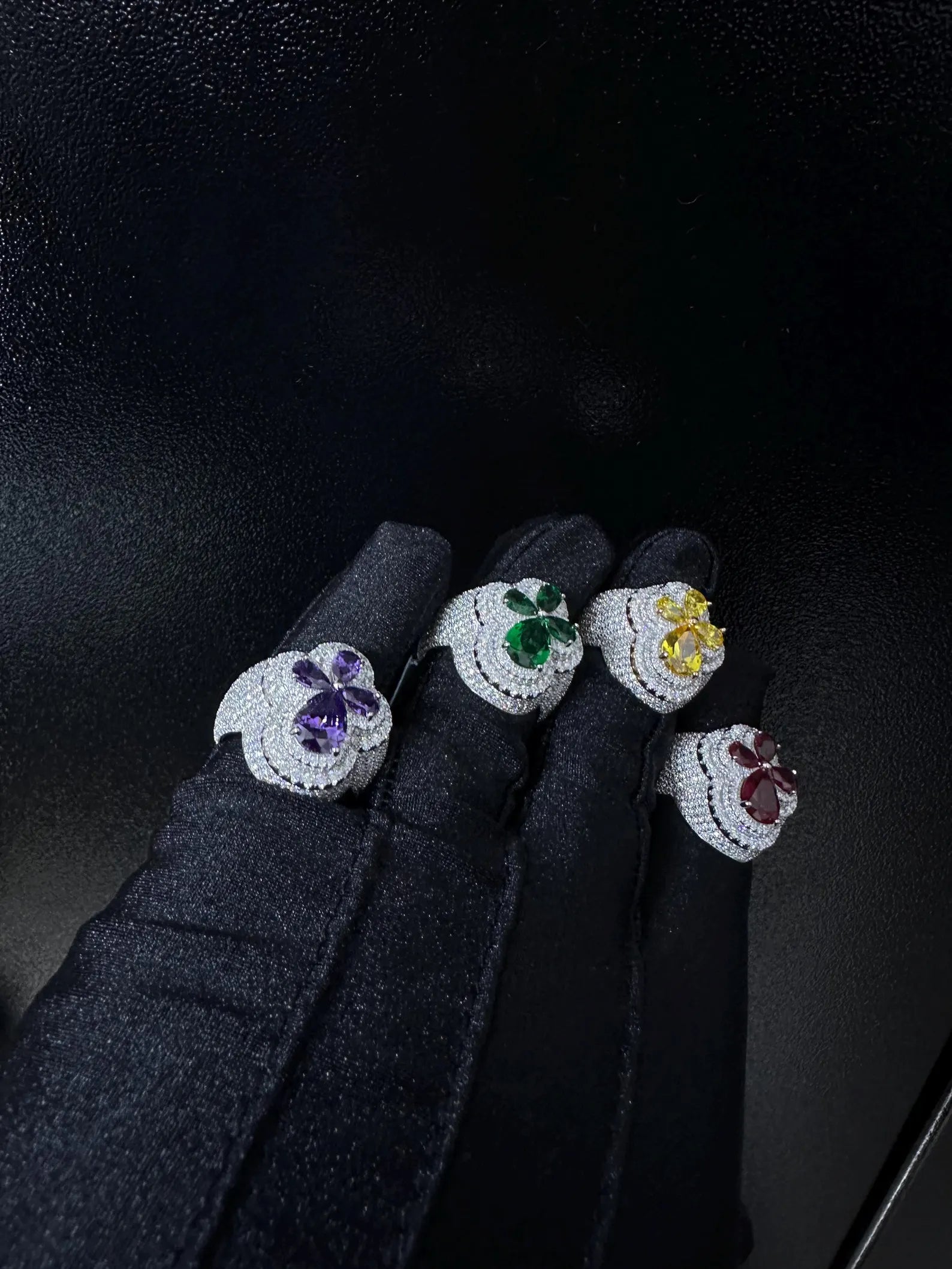 Men Moissanite Ring Colored Sapphire [4.77 CTW] in 925 Sterling Silver