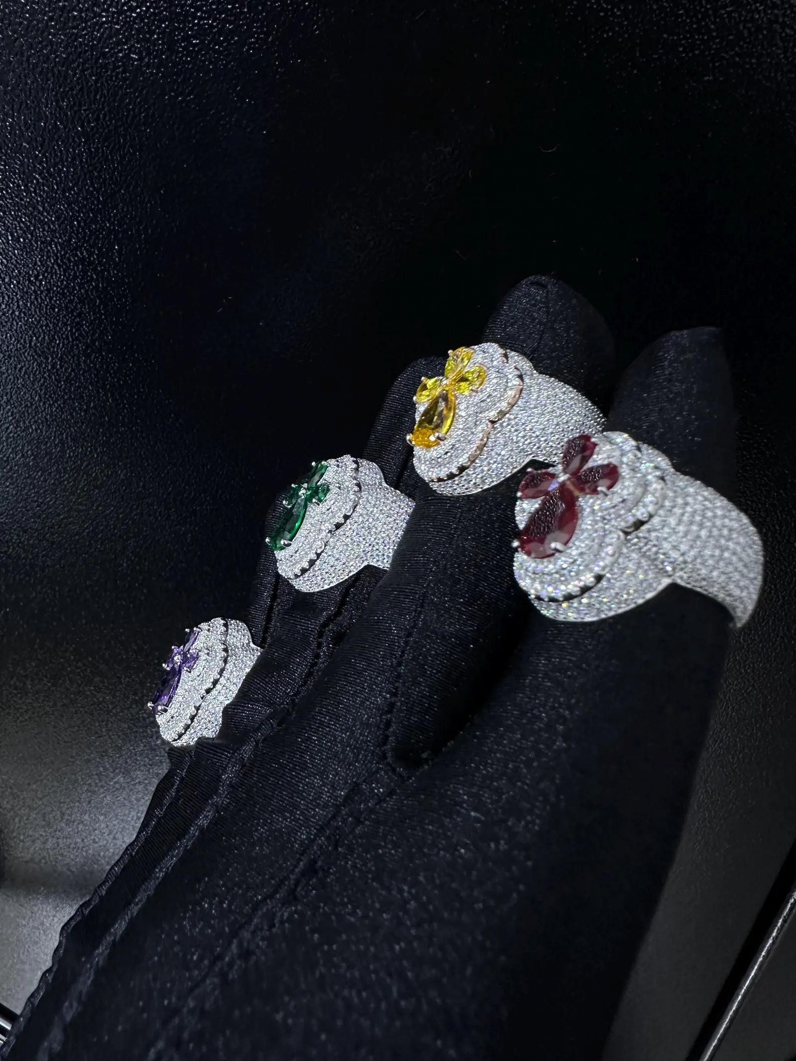 Men Moissanite Ring Colored Sapphire [4.77 CTW] in 925 Sterling Silver