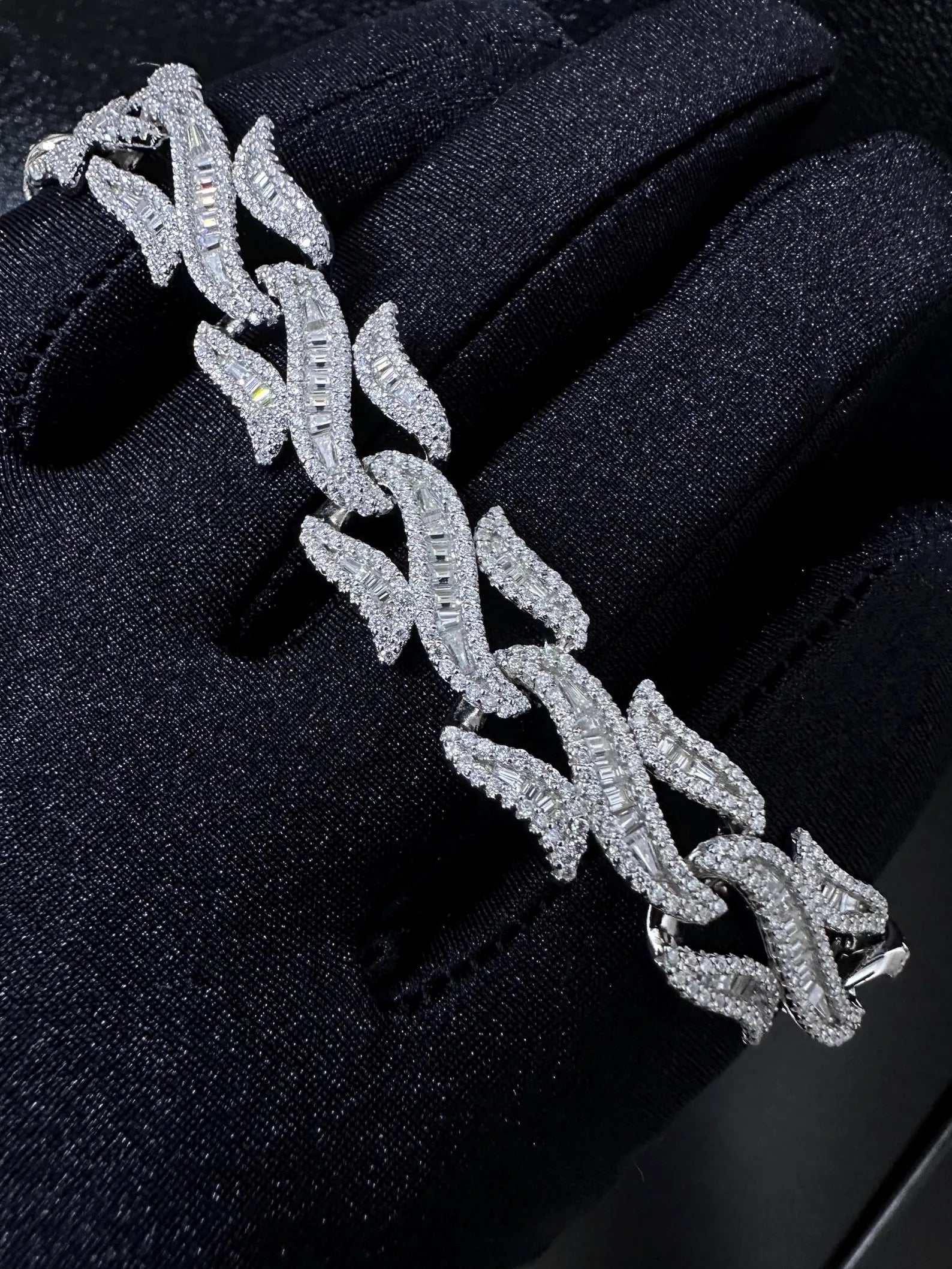 Custom Iced Out Bracelet [10.86 CTW] Moissanites in 925 Sterling Silver