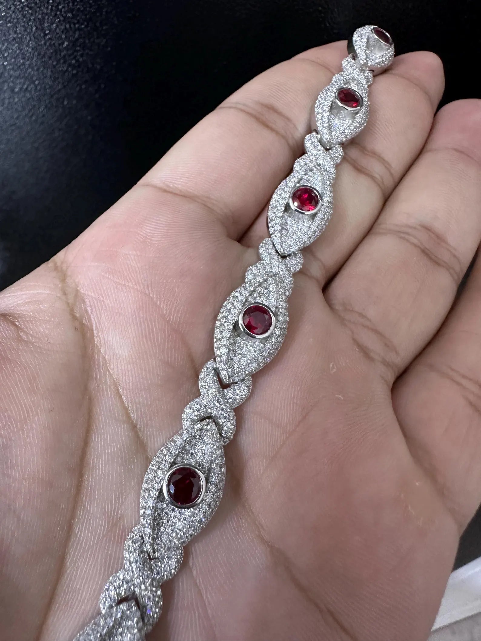 Infinity Evil Eye Bracelet [9.30CTW] Moissanites in 925 Sterling Silver