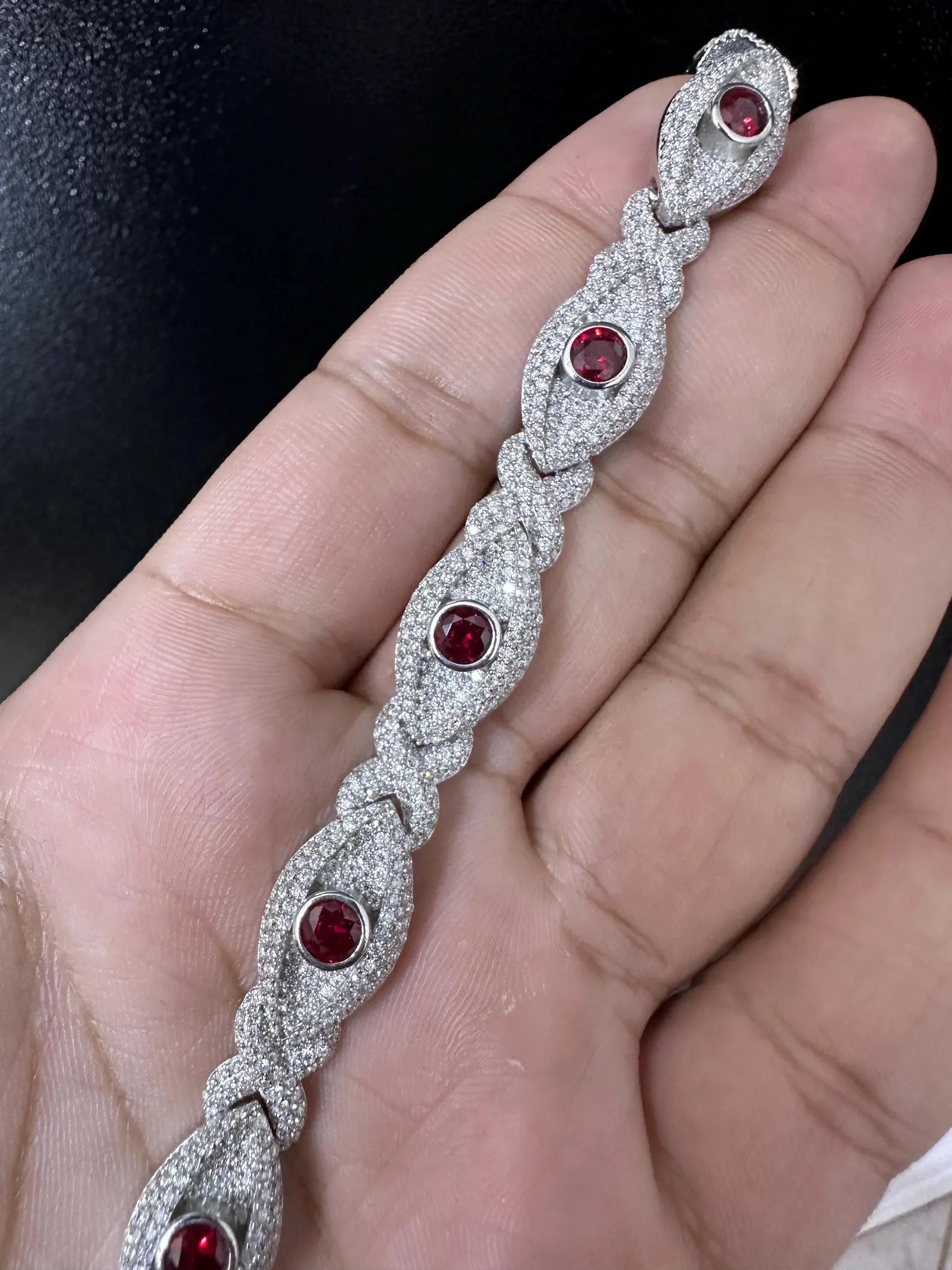 Infinity Evil Eye Bracelet [9.30CTW] Moissanites in 925 Sterling Silver